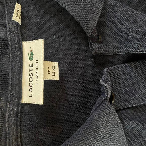 LACOSTE Long Sleeve Polo - Navy Blue XXL - Picture 2 of 4